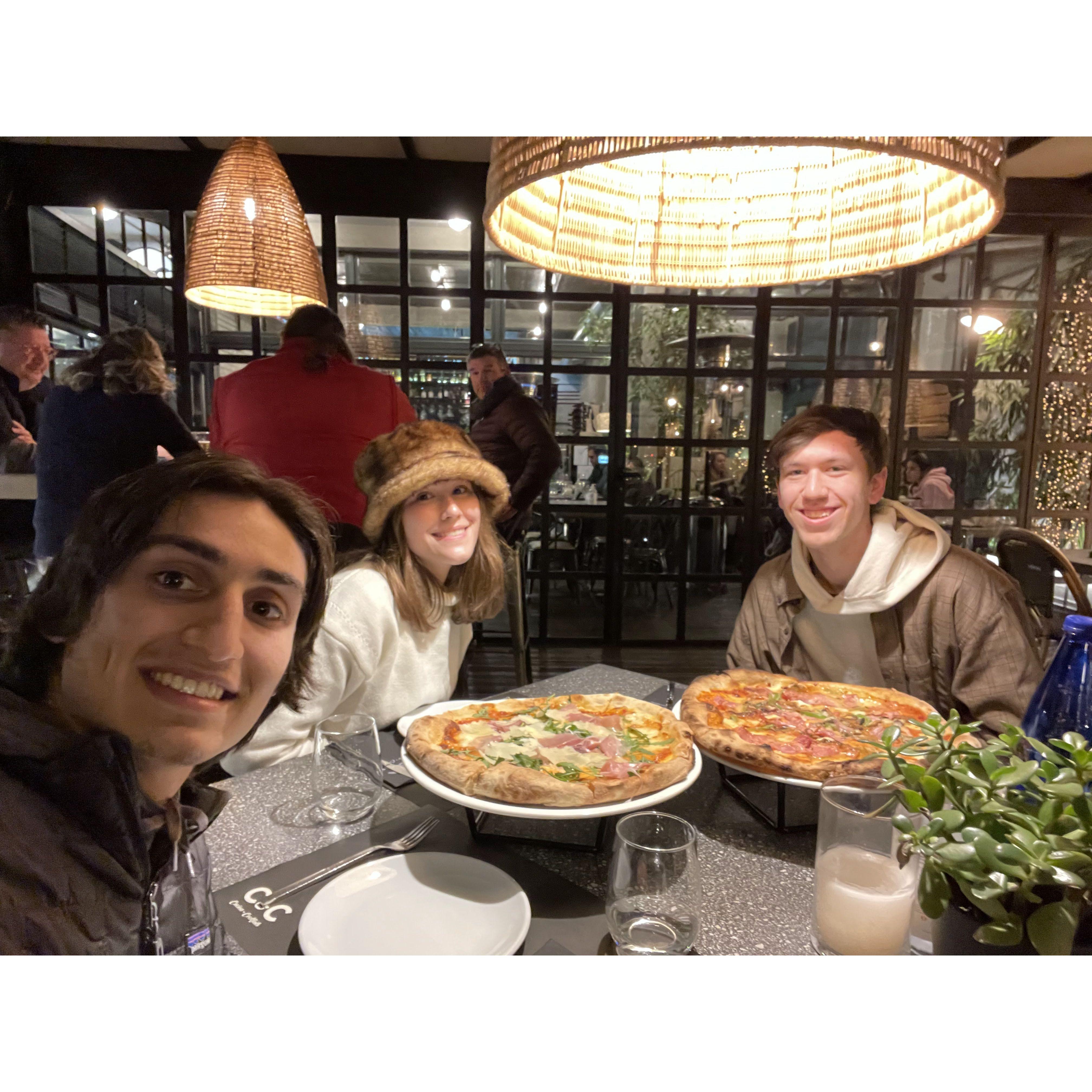 We spent Cisco's 21st birthday together in Greece! We celebrated with pizza and friends.