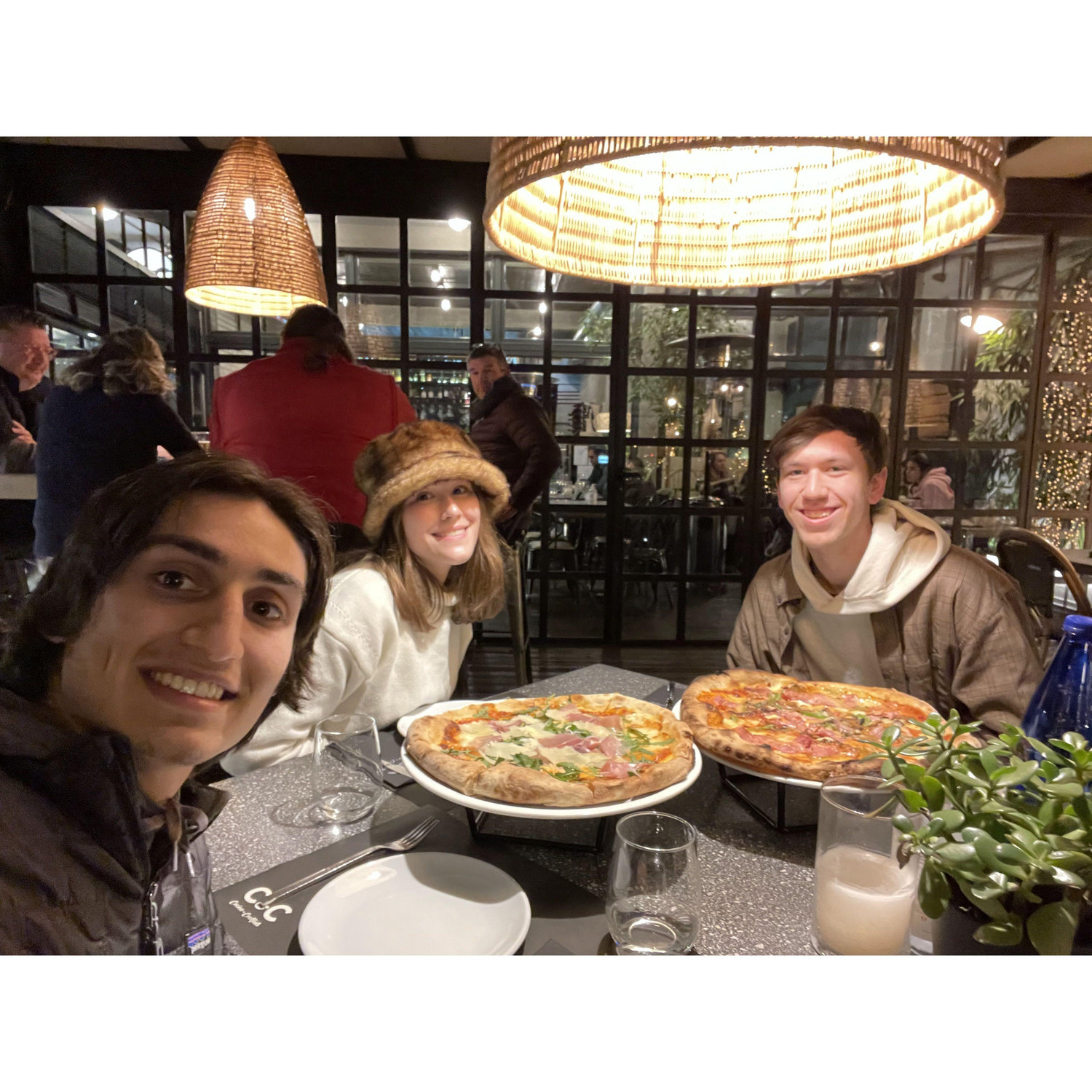 We spent Cisco's 21st birthday together in Greece! We celebrated with pizza and friends.
