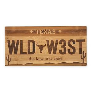 Texas License Plate Bamboo Cutting Board