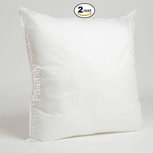 Set of 2-26 x 26 Premium Hypoallergenic Stuffer Pillow Insert Sham Square Form Polyester, Standard/White - MADE IN USA