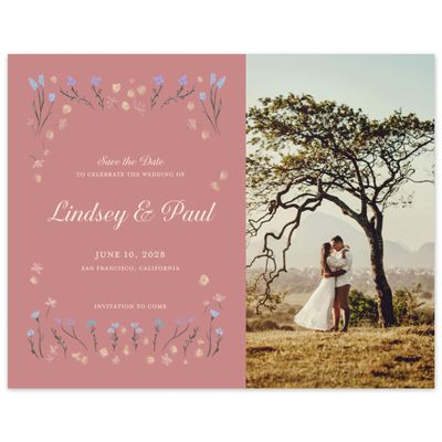 Deep Blush, Pink Wedding Digital Save the Date - Harebell Photo