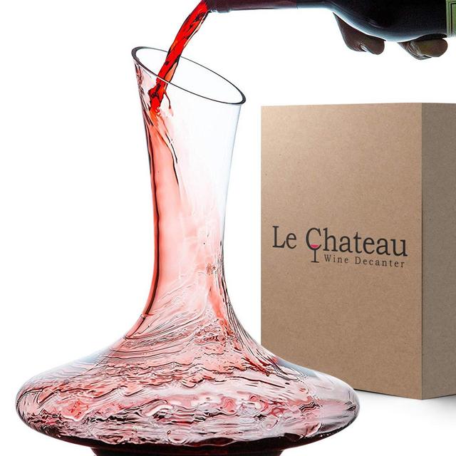 Le Chateau Wine Decanter - 100% Hand Blown Lead-free Crystal Glass, Red Wine Carafe, Wine Gift, Wine Accessories
