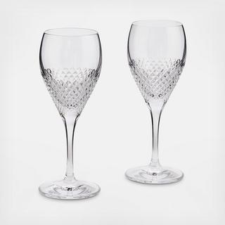 Diamond Mosaic Wine Glass, Set of 2