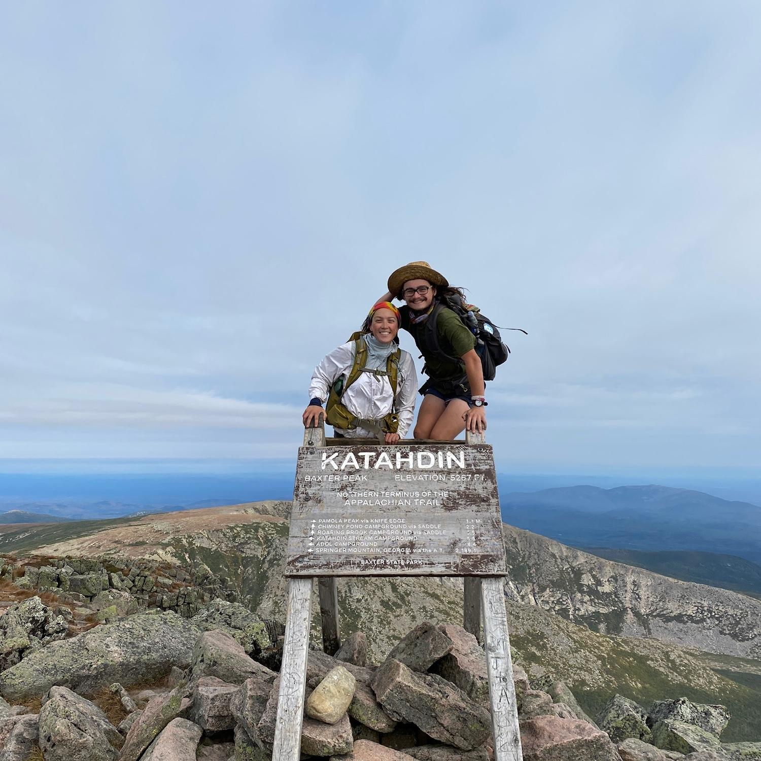 Summitting Mt Katahdin on our AT thru hike- Sept 16th, 2020