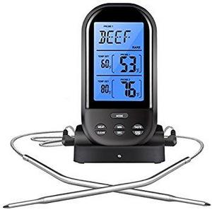 ThermoPro TP09 - Digital Smoker BBQ Oven Grill Food Wireless Cooking Thermometer with Long Range, Instant Read Meat Thermometer, Perfect for Grilling or Kitchen Use, Battery Included