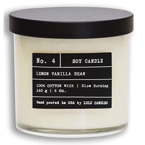 Lulu Candles | Lemon & Vanilla Bean | Luxury Scented Soy Jar Candle | Hand Poured in The USA | Highly Scented & Long Lasting | Small - 6 Oz.