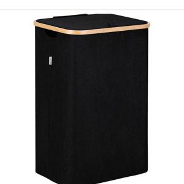 Laundry Basket with Lid (26 Gallons - Black)