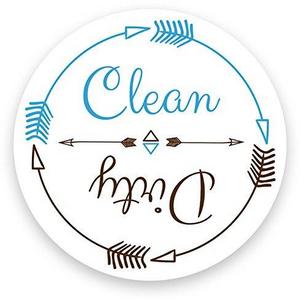Bazaar Encounters - Dishwasher Magnet Clean Dirty White 3 inch Round Magnet - Boho Stylish Cool Tribal Primitive Arrow Design Flip Kitchen Magnet for Home Decor, Gift for Men & Women, or Party Favors, Made in USA