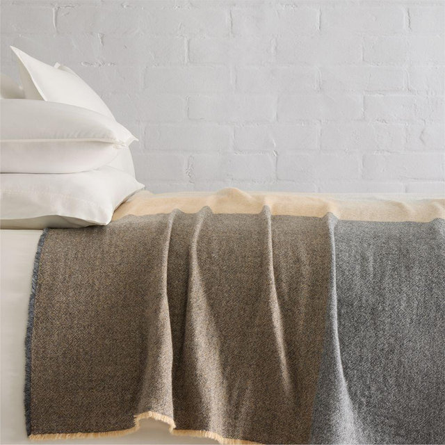 Color Block Warm Handed Blanket, King/Cal. King, Gray Multi