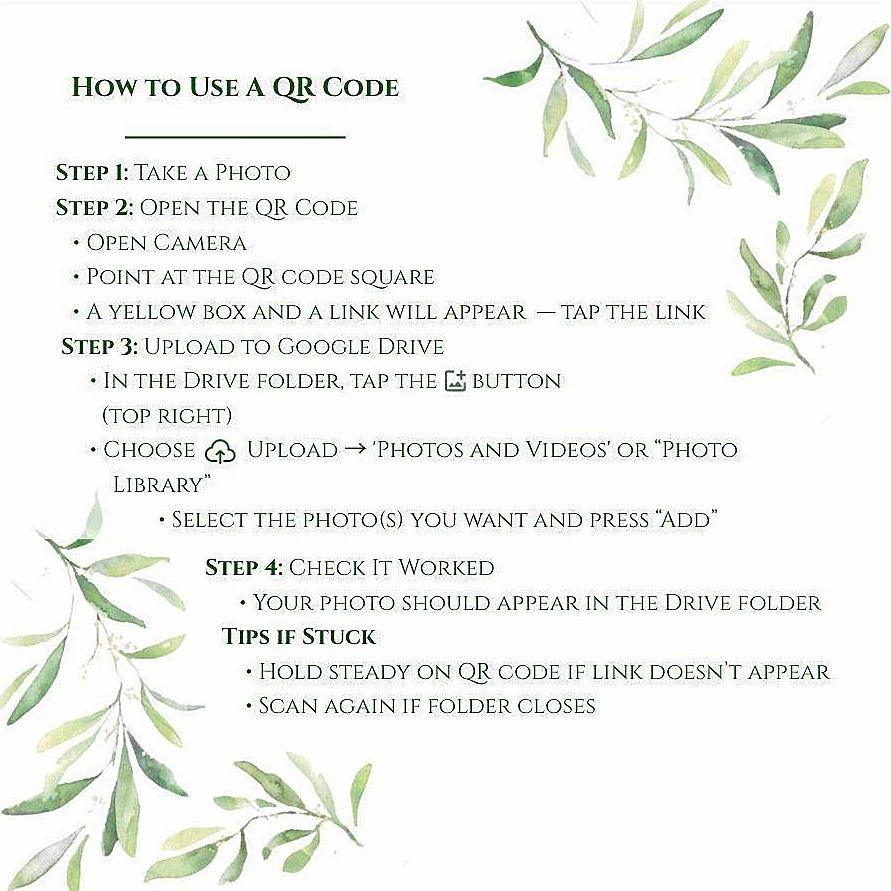 Instructions on how to use the QR code