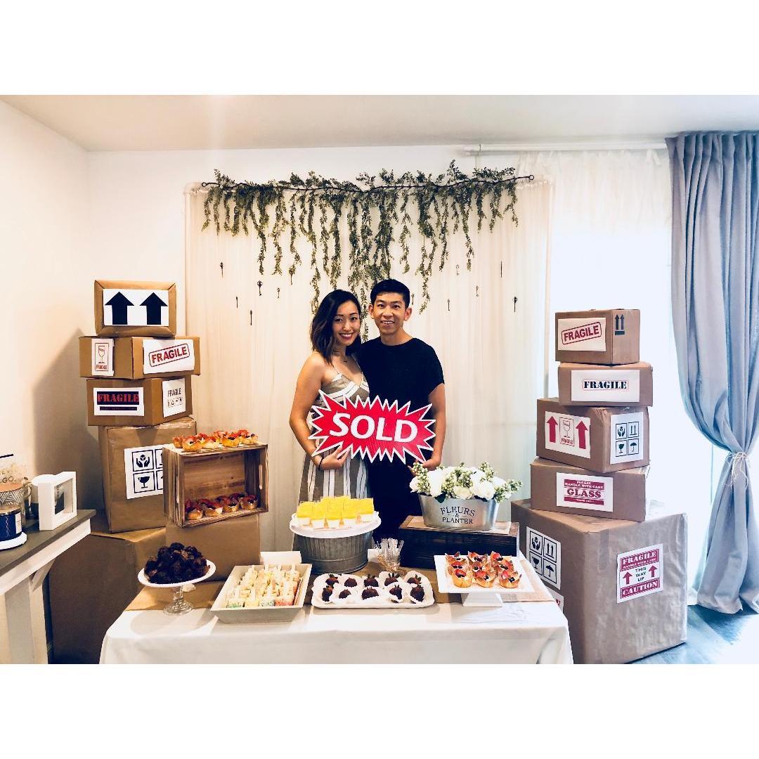 This was the day of our housewarming party and the photo booth where he proposed :)