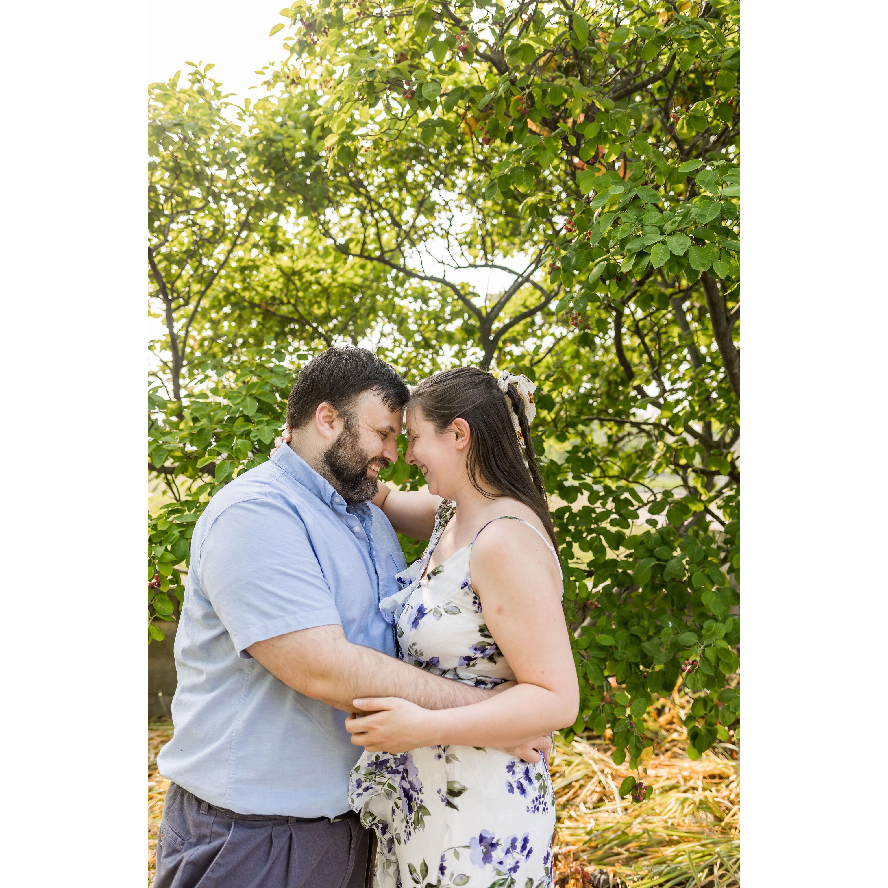 We did an Engagement photo shoot through Minnetrista's paths and gardens in June of 2023.