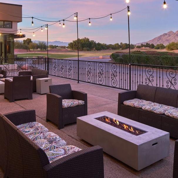 Outdoor patio at reception