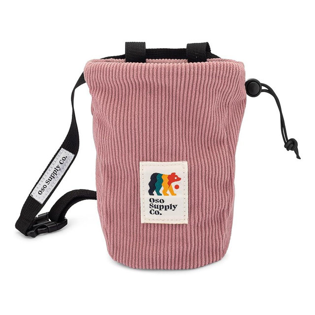 Oso Supply Co - Vintage Corduroy Chalk Bag for Rock Climbing, Bouldering Chalk Bucket with Belt and Zippered Pocket - Perfect Rock Climbing Gear, Equipment for Indoor Gym and Outdoors