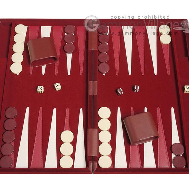 15-inch Deluxe Backgammon Set - Maroon
