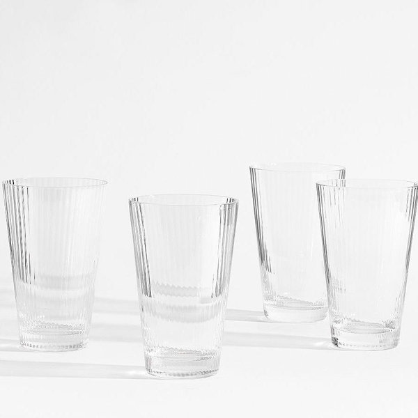 Ribbed Optic Drinking Glasses