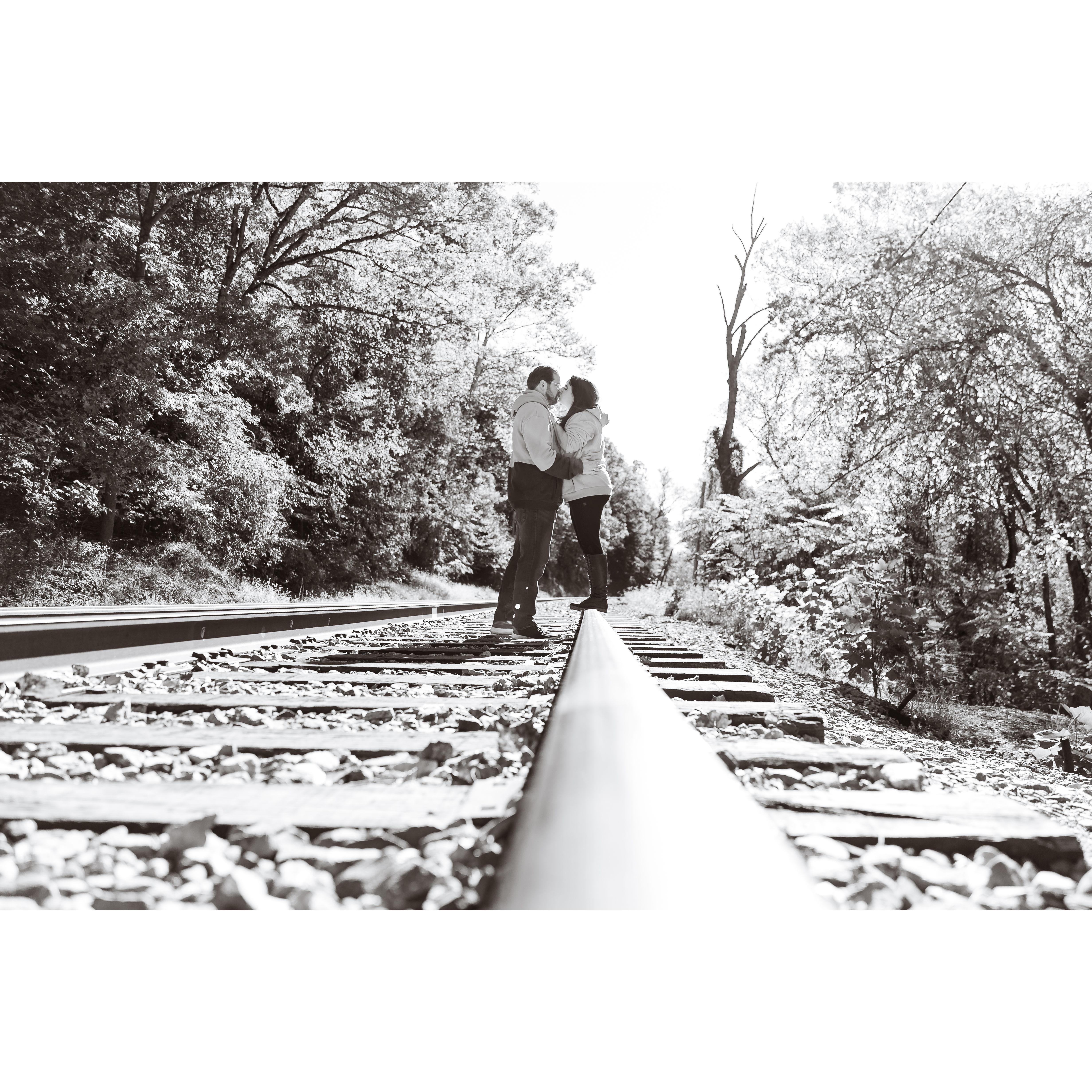 October 2024 Engagement Photo session.  We love our matching Mushling sweaters.