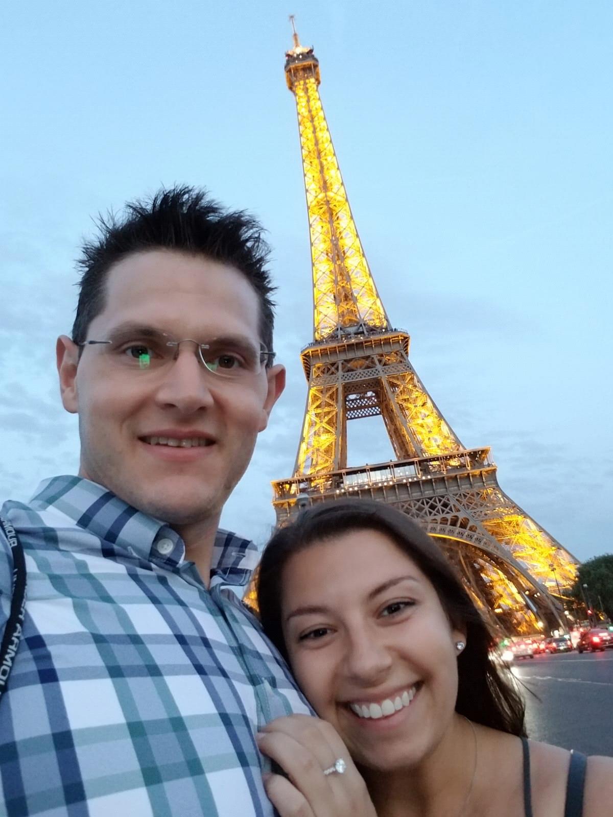 Right after we got engaged! A beautiful night in Paris <3