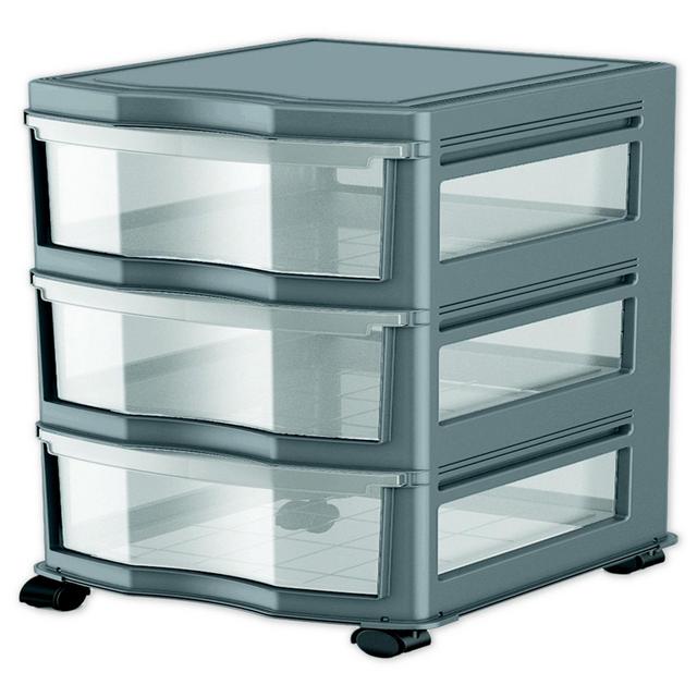 3-Drawer Wide Chest in Grey