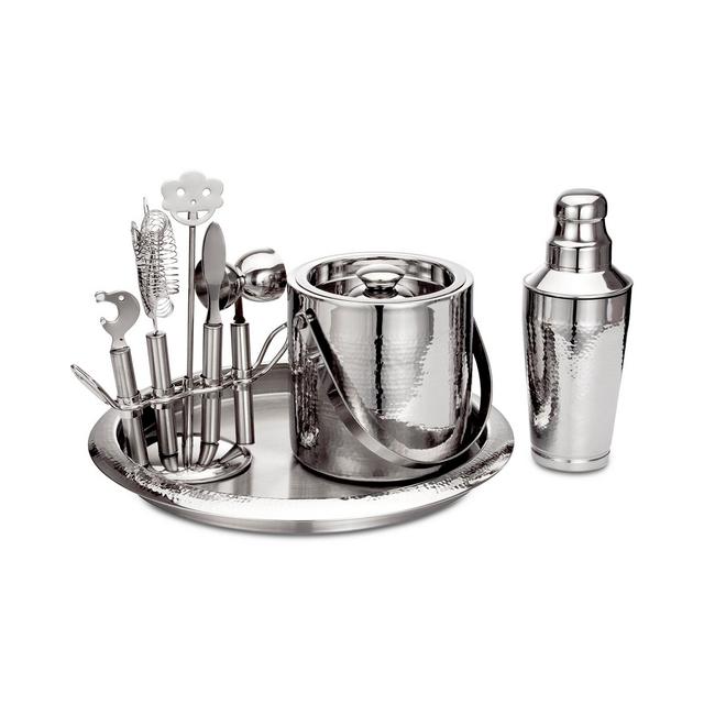 Godinger Hammered Stainless Steel 9-Pc. Barware Set