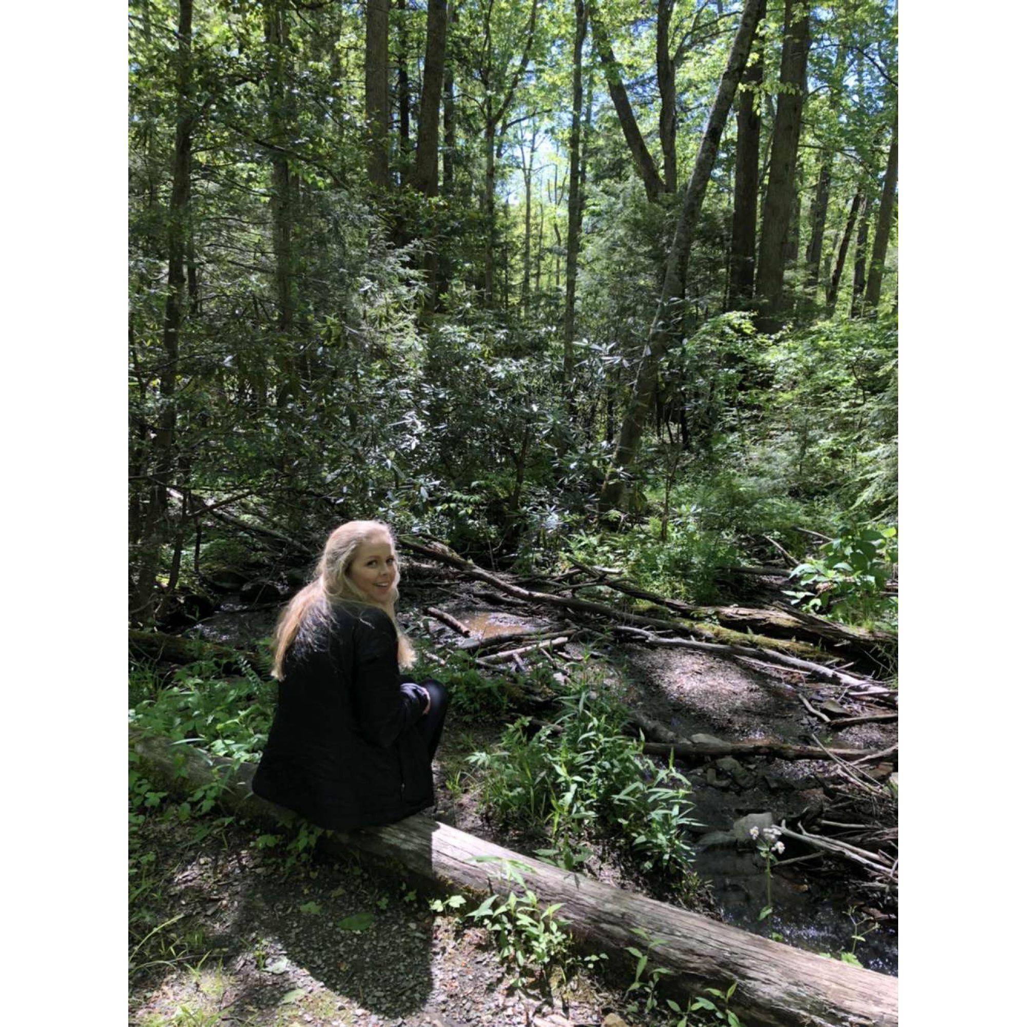 From our first date!  We actually sat on this exact log just a few minutes after we got engaged as well :) (Look at the picture above this one)