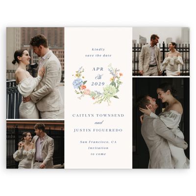 Beige Wedding Digital Save the Date - Rosamund Multiphoto