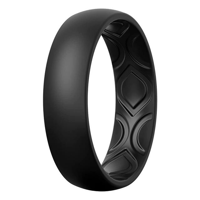 ThunderFit Women Breathable Air Grooves Silicone Wedding Ring Wedding Bands Promise Rings 5.5mm