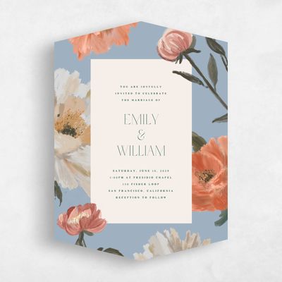 Blue Diamond Wedding Invitation - Ashling Portrait