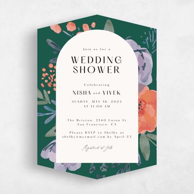 Green Diamond Wedding Wedding Shower Invitation - Colletta Portrait