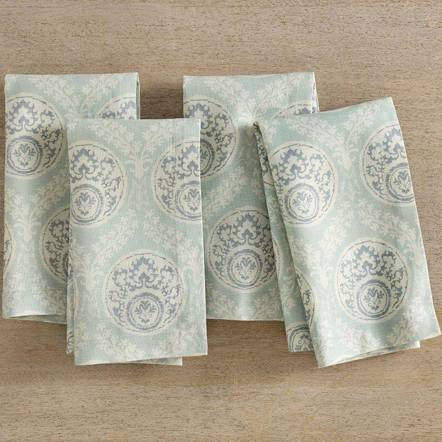 Lena Medallion Napkins, Set of 4 - Blue