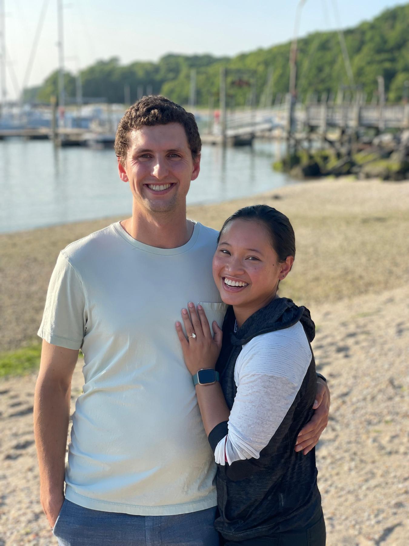 Ryan popped “the question” on June 1, 2023 while out on a sunset stroll before dinner in Port Jefferson village.