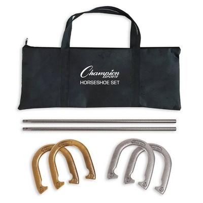 Champion Sports Steel Horseshoes Set With Carrying Case