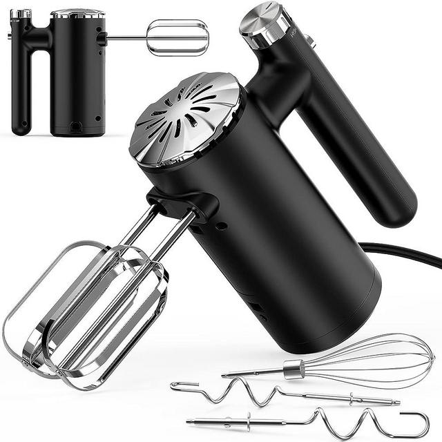 Hand Mixer Electric, Mixer Electric Continuously Variable Speed Control Mixers Kitchen Handheld, Eject Button / 5 Stainless Steel Accessories/Turbo Boost/Self-Control Speed for Baking Cake Egg Cream Food Beater