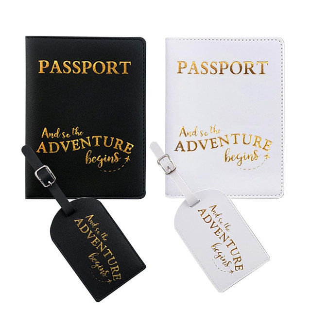 Passport Wallets Travel Holder Set,his and her passport holder and luggage tags,Honeymoon gift, Slim Passport Case Covers and Organizer Slots Couple Travel Luggage Tags