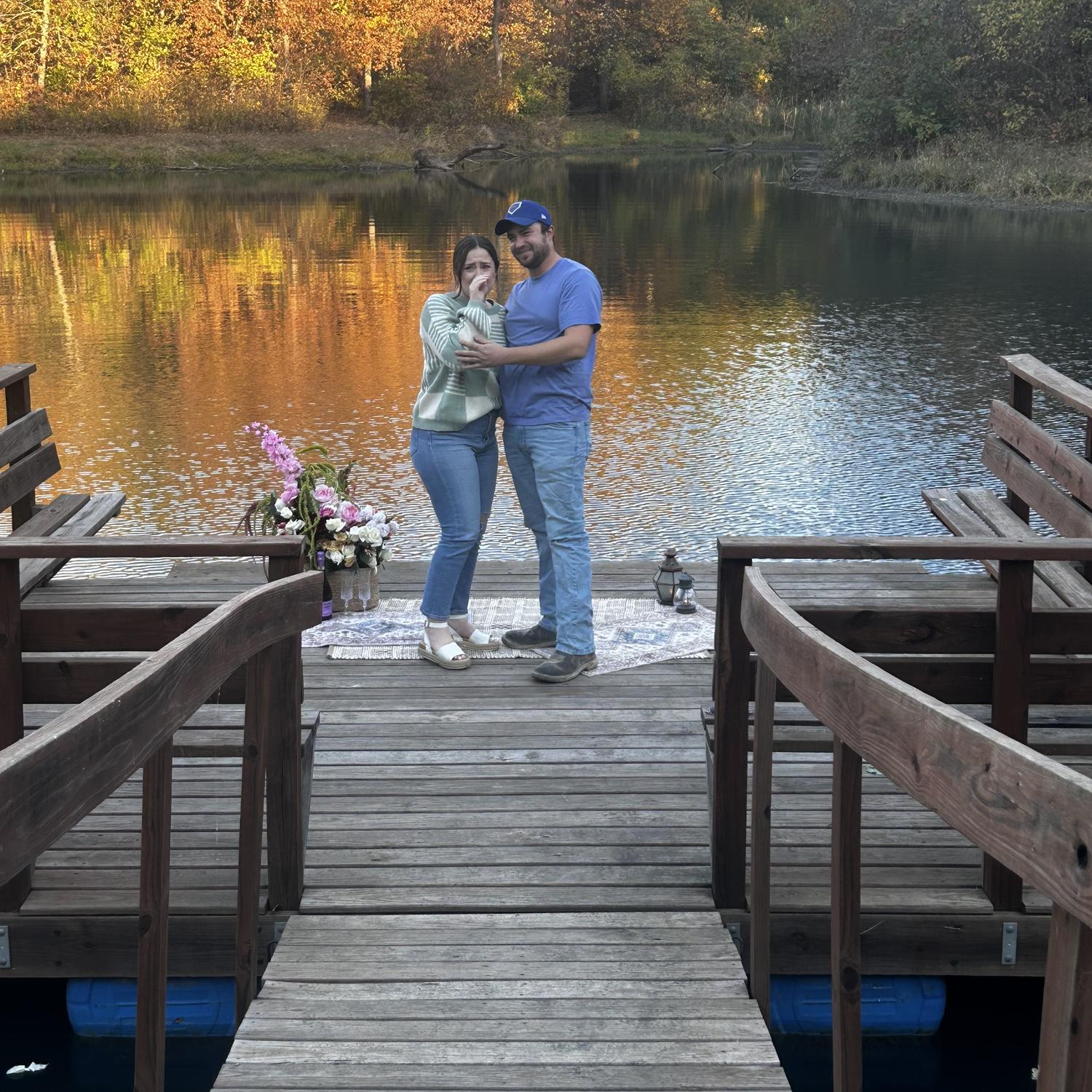 Ethan popped the question, and had my family waiting to surprise me, clearly happy tears were shed!