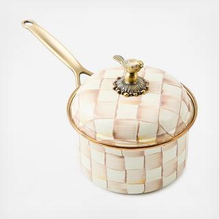 Mocha Check Steel 2.5 Qt. Saucepan