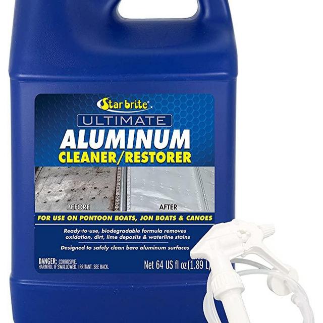 STAR BRITE 87764 Ultimate Aluminum Cleaner & Restorer - Safely Clean Pontoon Boats, Jon Boats & Canoes, 64 oz.