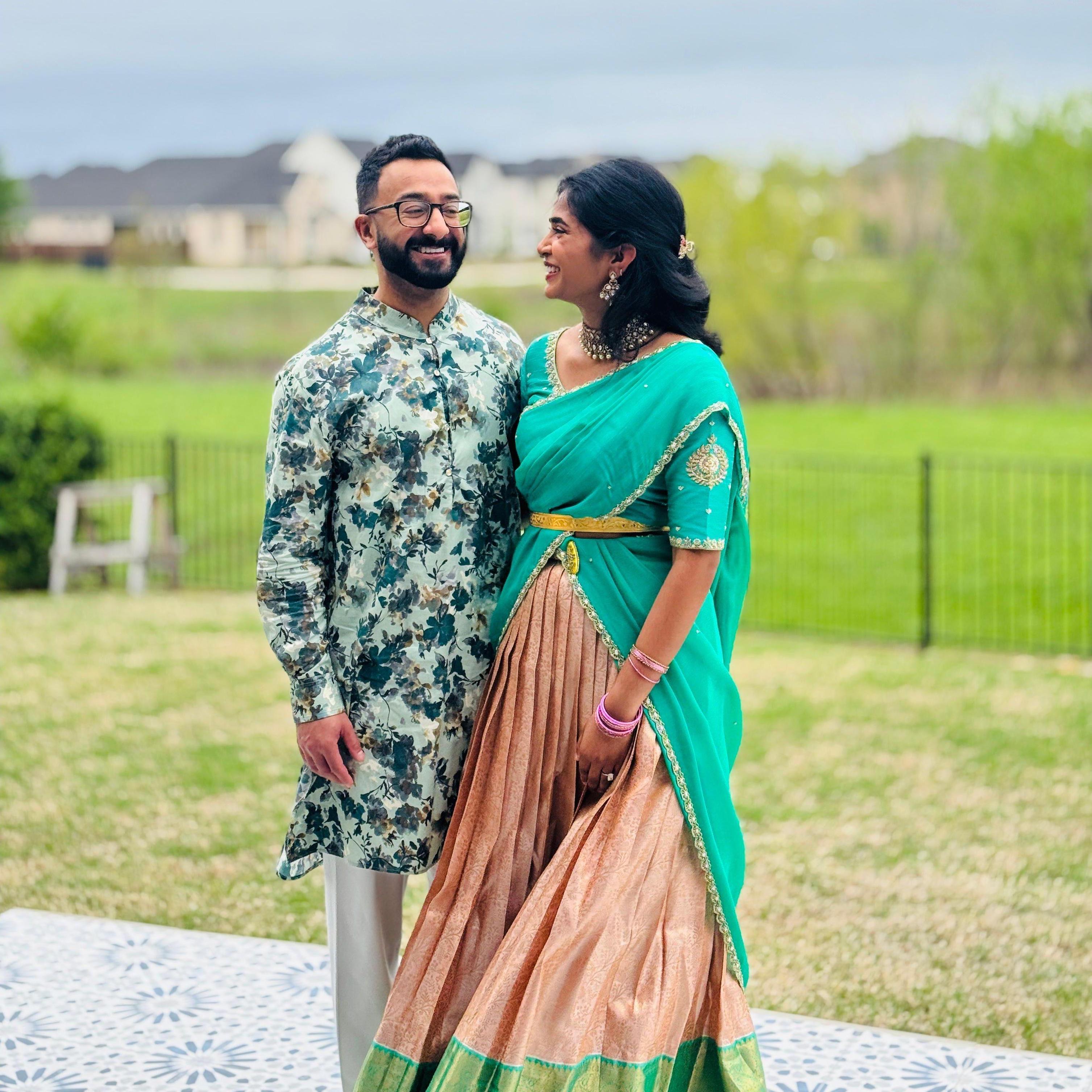 At our engagement pooja in Dallas!