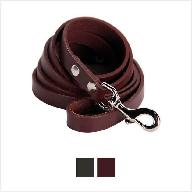 LOGICAL LEATHER Heavy Duty Dog Leash, Brown, 6-ft - Chewy.com