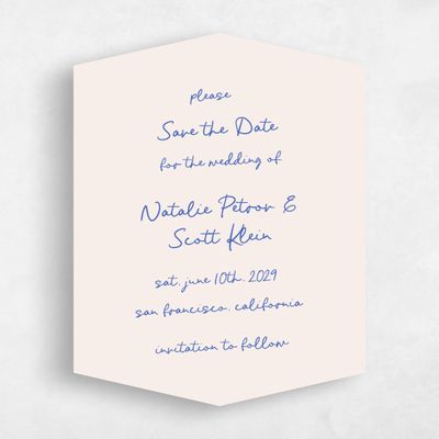 Beige Diamond Wedding Save the Date - Morgay Portrait