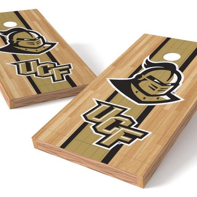 Wild Sports NCAA College Central Florida Golden Knights 2' x 4' Hardwood Authentic Cornhole Game Set