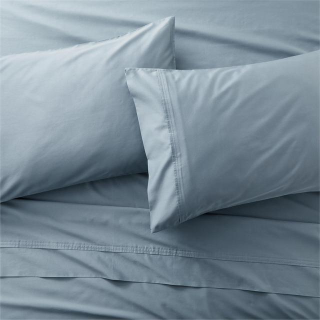 Organic 400 Thread Count Sateen Blue King Sheet Set
