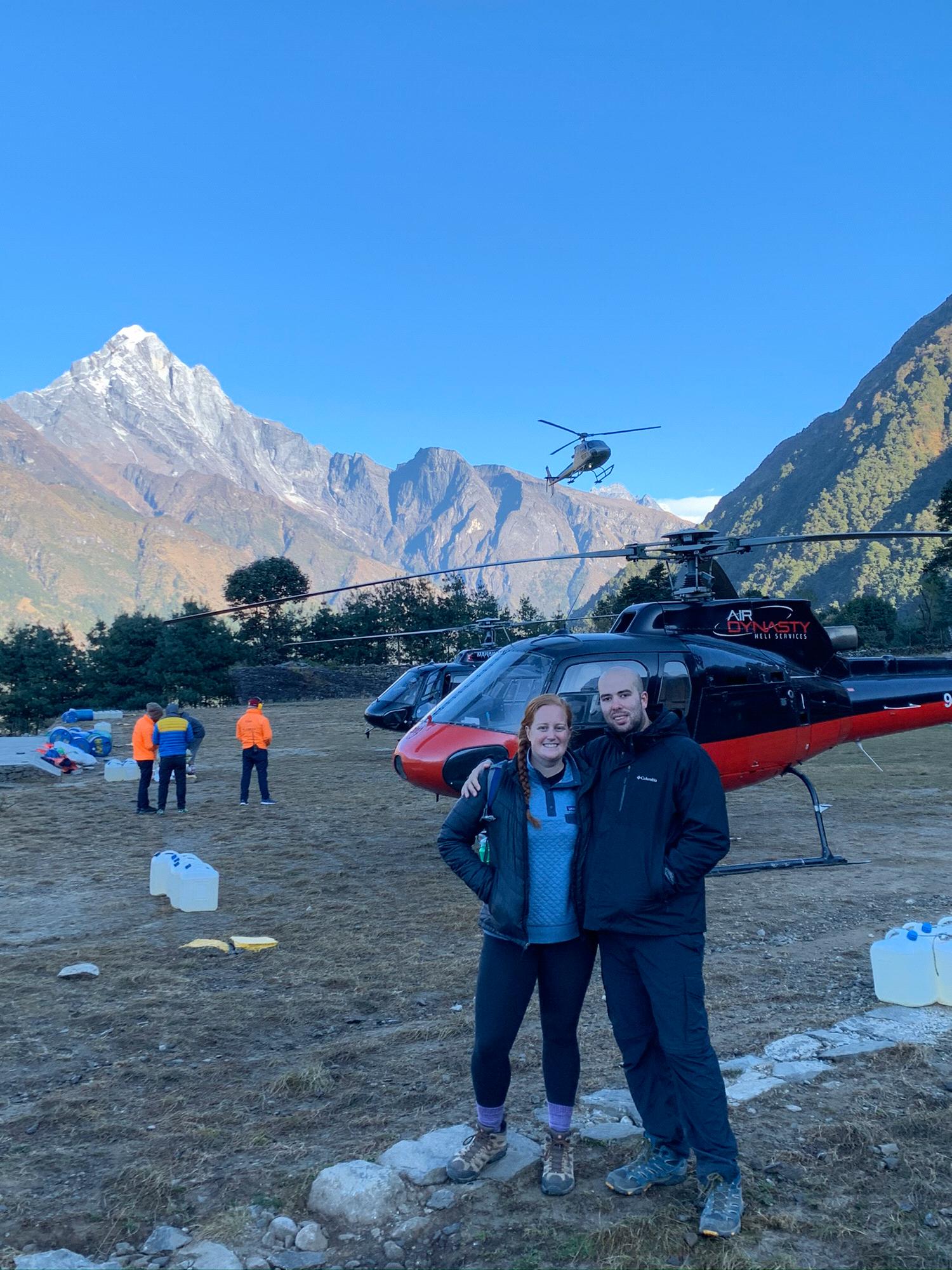 Helicopter ride to Everest base camp