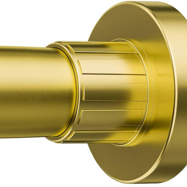 Ausemku Shower Curtain Rod 32-80 Inch Adjustable - 1 Inch Diameter Heavy Duty No drill Spring Tension Shower Rod, Non-Slip Rustproof Telescopic Rod for Bathroom, Gold