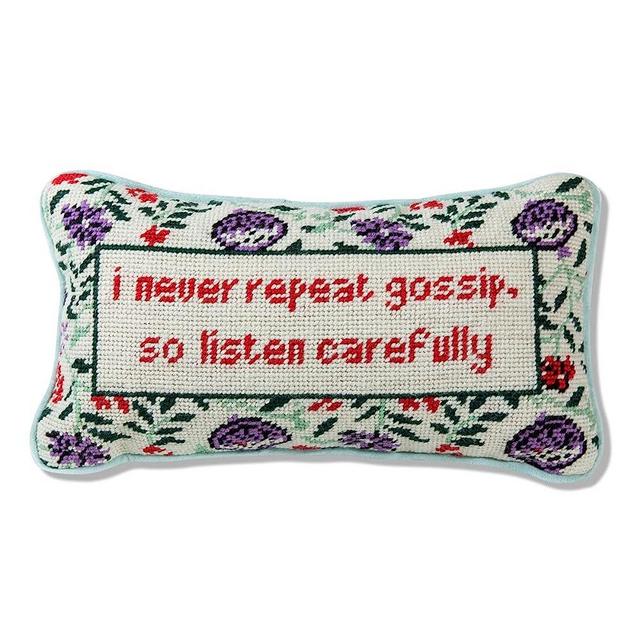 Furbish Gossip Needlepoint Pillow