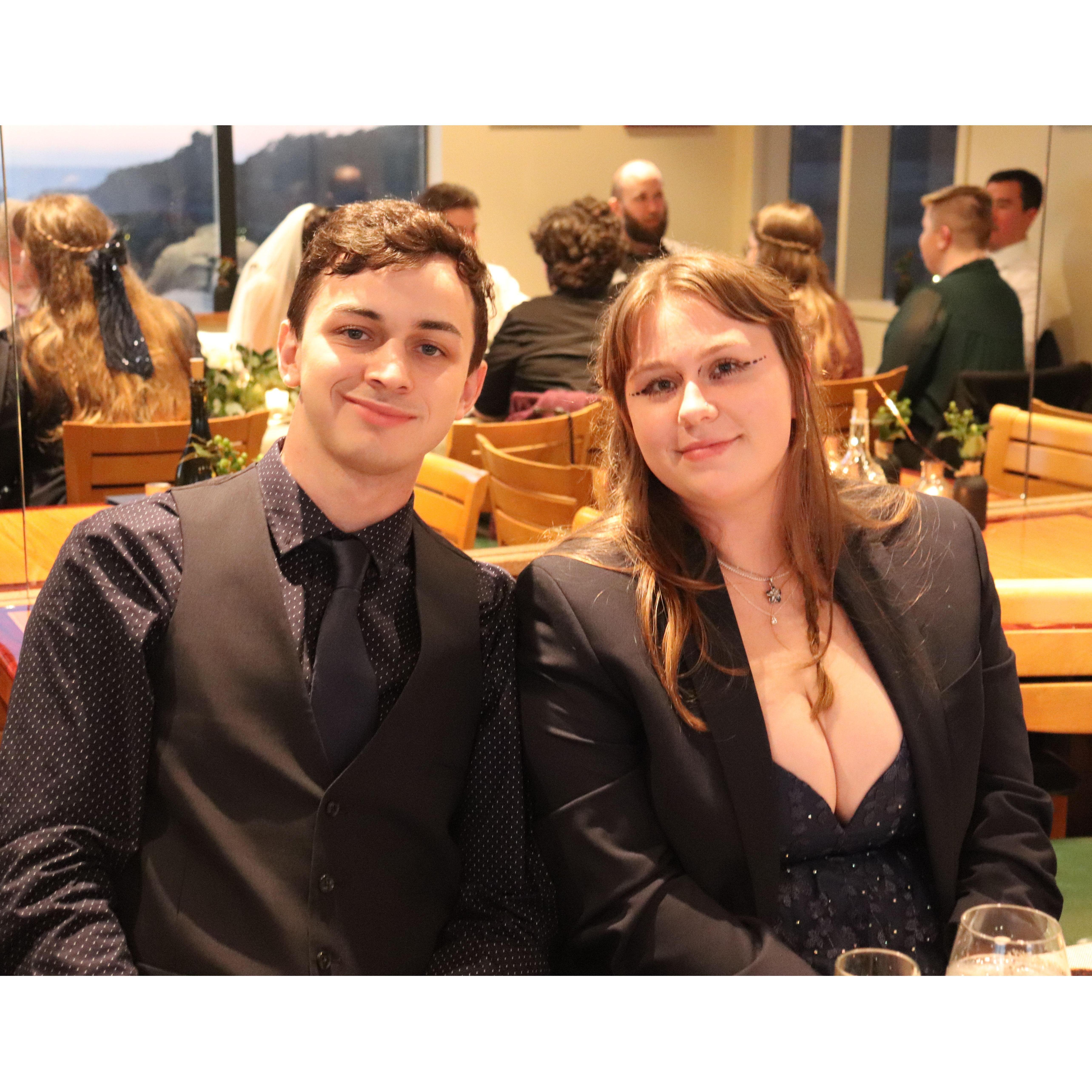 Joey and Bri at the Vue Kitchen for dinner.