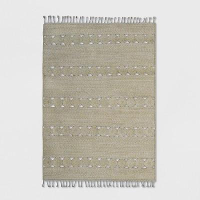 5' x 7' Braided Rectangle Tassels Outdoor Rug Natural - Opalhouse&#8482;