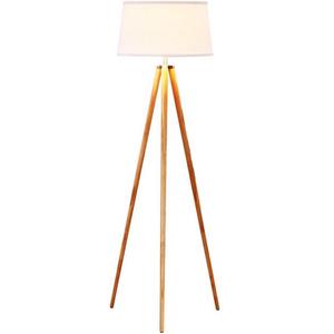 Brightech Emma LED Tripod Floor Lamp– Modern Design Wood Mid Century Style Lighting for Contemporary Living or Family Rooms- Ambient Light Tall Standing Easel Survey Lamp for Bedroom, Office White