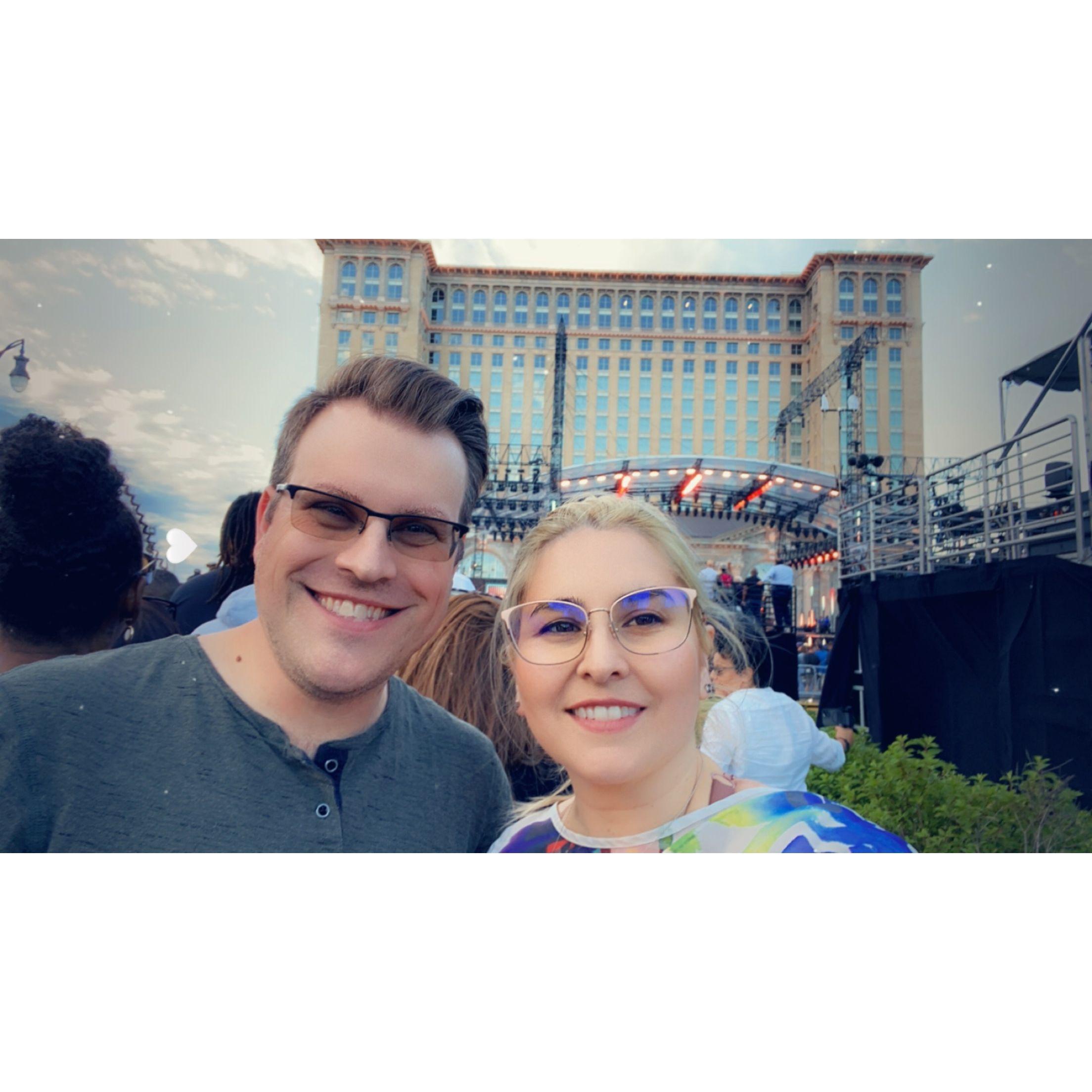 At the opening of Michigan Central where we took our engagement photos
