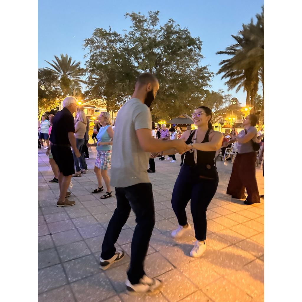 Dancing in Florida, the start of our trip before we got engaged